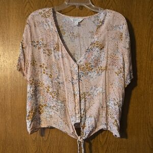 Floral Button-Down Women's Top